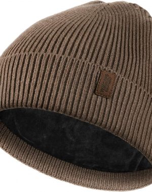 Beanie Hat, Hombres de Invierno cálido Unisex Sombrero de Invierno Sombrero de Punto elástico Sombrero de Lana Suave con puño y Grueso Forro Caliente Regalo para Novias Hombres Mujeres