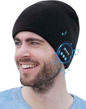 COTOP Gorro Bluetooth de Invierno, Regalo para Hombres y Mujeres, Gorro de Música, Gorro de Punto Polar Cálido para Esquiar, Correr, Pasear al Perro