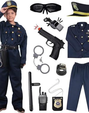 DAZZTIME Disfraz Policia Niño,Policía Disfraz Niño