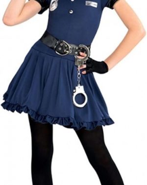 Disfraz de oficial de policía para adolescentes y niñas, policía Cutie Libro Semana Disfraz, disfraz de fiesta de policías y ladrones, sombrero Amscan de Christy's