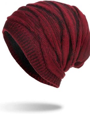 Gorra de Invierno Sombrero Unisex Gorro de Punto Suave Forro de Punto Gorra Gruesa y cálida Gorros de esquí Holgados Sombrero de Lana Gorras holgadas de Skate para Hombres y Mujeres Pareja