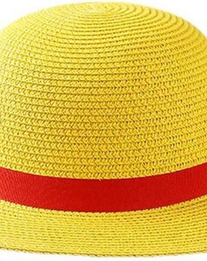 Sombrero de paja Luffy de una pieza, sombrero de paja Luffy con sombrero de pirata de cuerda, disfraz de anime para cosplay, sombrero de paja para niños y adultos