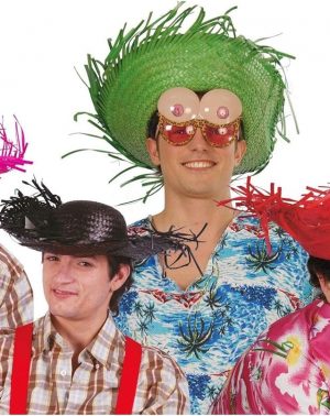 Sombrero espantapájaros paja colores