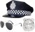 Juego de disfraz de policía de 3 piezas, disfraz de policía, accesorios de juego de simulación de policía con sombrero de policía, gafas de sol, etiqueta de perro para adultos, cosplay,