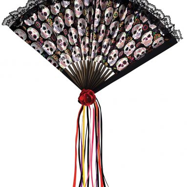 Abanico de Catrina Día de Difuntos 24 x 42 cm