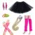 iLoveCos 80s Accesorios de Disfraz Fiestas Neón Custome Falda Tutú Adulto Collar de Perlas, Pulseras Colores Fluorescentes Neón,Calientapiernas,Guantes de red Aretes Disfraz Guantes Night Out Party