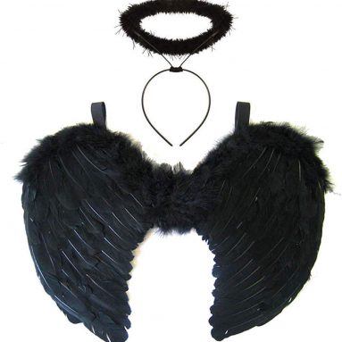 Alas y Halo de Ángel – Ideal para Halloween – Negro