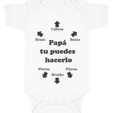 Body de Manga Corta para Bebé – Regalos Originales para Padres Primerizos – Papá Tu Puedes Hacerlo