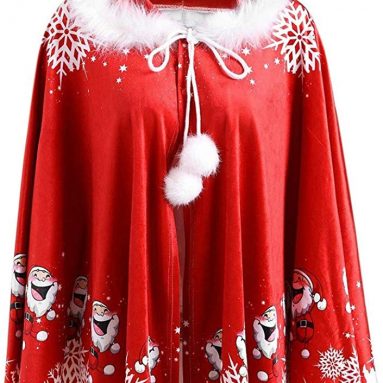 Capa con Capucha Navidad Papa Mama Noel – Adulto Infantil