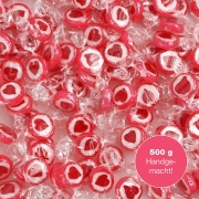 Caramelos con dibujo de corazón rojos y blancos rocks. Para decoración dulce de una mesa de bodas, bautizos, comuniones o día de San Valentín (500 GR) con corazón rojo