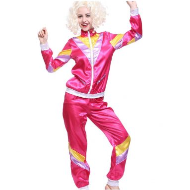 Disfraz ochentero Chándal para Mujer Color Rosa Disfraces de los años 80 Deportiva Retro 80s