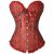 Corsé para Mujer Vintage Encaje con Cremallera y Cinta Ajustable Rojo