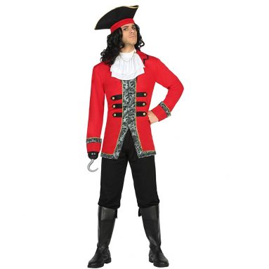 Disfraz Capitan Pirata Hombre negro y rojo Atosa 18214