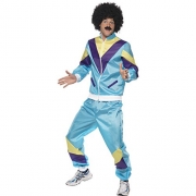 Disfraz de chándal de la Moda de los 80, Azul, con Chaqueta y Pantalones – Smiffy’s Smiffys