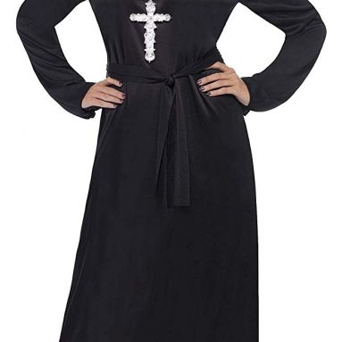 Disfraz De Monja Con Vestido Cinturón Y Tocado