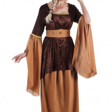 Disfraz de Posadera Medieval marrón para mujer