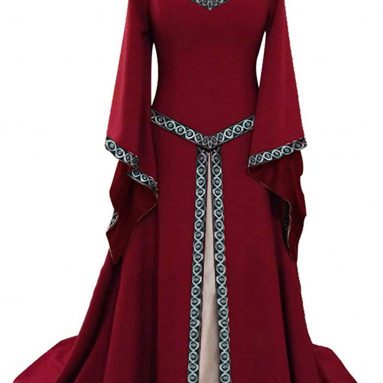 Disfraz Medieval para Mujer Vestido Largo Vintage Cuello V