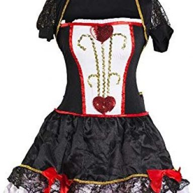 Disfraz Reina de Corazones – Vestido Negro y Rojo