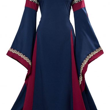 Disfraz Vestido Medieval Renacimiento para Mujer Vestido Largo de Noche de Estilo Victoriano gótico