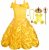 Disfraz de Princesa Bella – Vestido y Accesorios, Guantes, Tiara, Varita y Collar