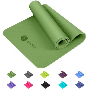 Aisoco Esterilla TPE para Yoga-Pilates Mat – Antideslizante con Bolso y Correa de Transporte