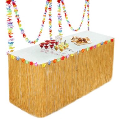 Falda de Mesa para Fiesta Tropical Hawaiana – Playa Jardín – Decoración de Fiesta