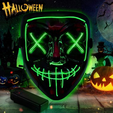 Máscara LED Halloween Luminosa Purga – Halloween Navidad Cosplay Grimace Festival Fiesta Show Adultos Y Niños