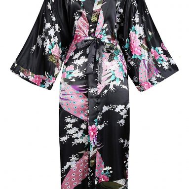 Kimono de Seda Vestido bata de Saten Kimono Novia Pijamas