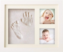 Kit de Marco Para Manos y Huellas de Bebé para niño y niña – Marcos de arcilla y madera