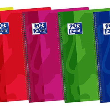 Oxford Classic – Pack de 5 cuadernos espiral con tapa de plástico