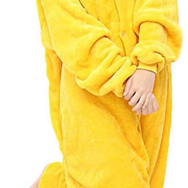 Pijama Traje de Dormir Cosplay Pijamas Franela Animales Chinchilla Amarillo