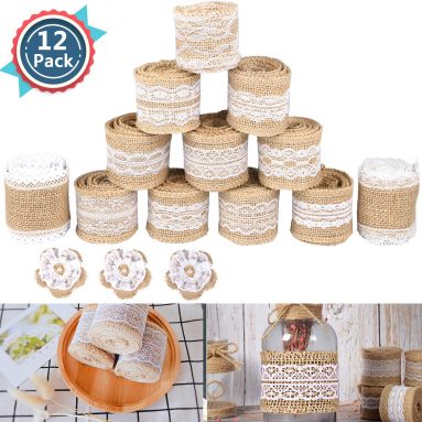 Rollo De Cinta De Encaje Blanco 12 Rollos Bodas Decoracion Diy