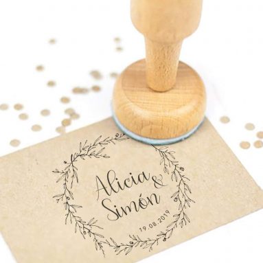Sello Boda Personalizado, con tampón de tinta, Sellos Personalizados Boda