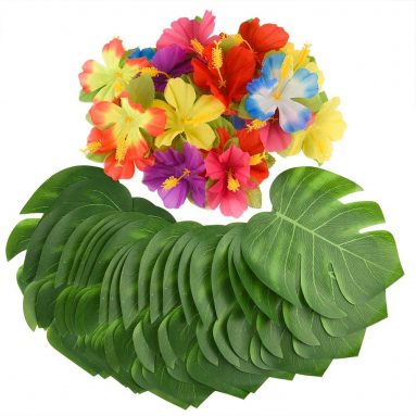 108 Piezas de Decoración de Fiesta Tropical Hawaiana