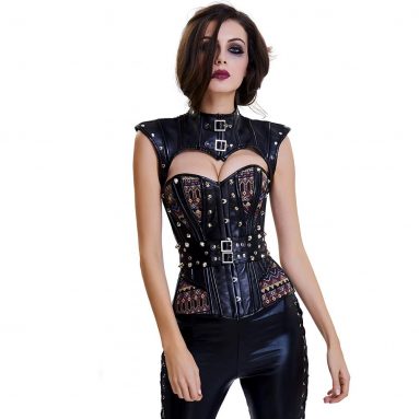 Steampunk Corse Corset Vintage Gótico Top Mujer Multicolor