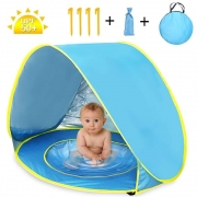Tienda Playa Bebe Tienda de campaña para niños – Con Piscina de bebé Plegable automático con protección Solar UV 50 – Vacaciones en la Playa al Aire Libre