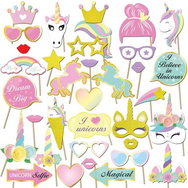 Unicornio Accesorios Photocall DIY Decoración Fiesta Cumpleaños