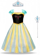 Vestido de Princesa Elsa Reina Frozen Infantil Niñas Costume Azul Cosplay de Disfraz Carnaval Cumpleaños