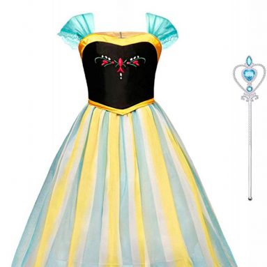 Vestido de Princesa Elsa Reina Frozen Infantil Niñas Costume Azul Cosplay de Disfraz Carnaval Cumpleaños