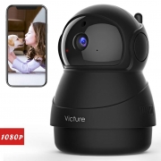 Victure 1080P Cámara IP WiFi,Cámara de Vigilancia FHD con Visión Nocturna,Cámara de Mascota,Detección de Movimiento,Audio de 2 Vías, 2.4GHz WiFi, Compatible con iOS/Android
